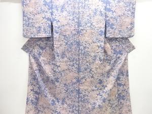 草花模様単衣小紋着物